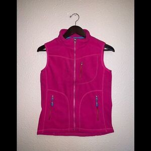 hot pink fleece vest